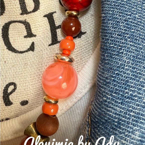 RED CRYSTAL AND CARNELIAN BUBBLES STATEMENT NECKLACE - Picture 5 of 5